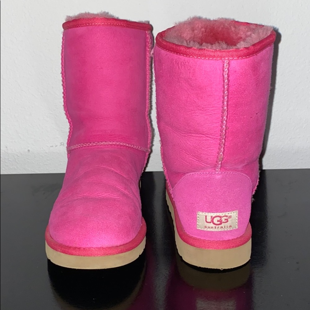 Classic Women's Short Shearling Boot - Hot Pink - Picture 2 of 6